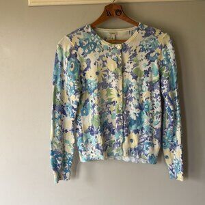 L.L. Bean Women’s Supima Cotton Floral Cardigan – Size Small